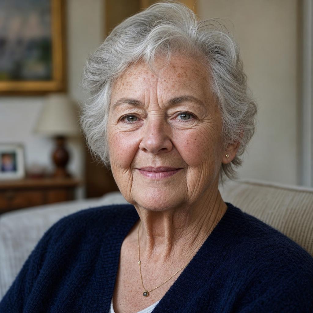 Portret van mevrouw Van Dijk, tevreden verkoper